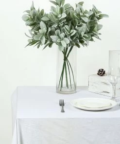 HIER_1150 2 Stems | 24" Tall Frosted Green Artificial Lambs Ear Leaf Indoor Plant Artificial Flower & Plants 22 HIER_1150 2 Stems | 24