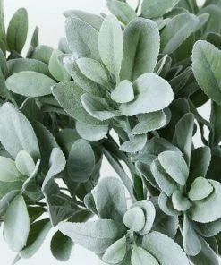 HIER_1150 2 Stems | 24" Tall Frosted Green Artificial Lambs Ear Leaf Indoor Plant Artificial Flower & Plants