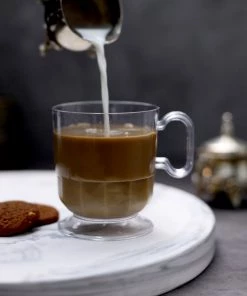 HIER_5430 Disposable Dinnerware 10 Pack | Clear 5oz Plastic Disposable Coffee Espresso Cups With Handle