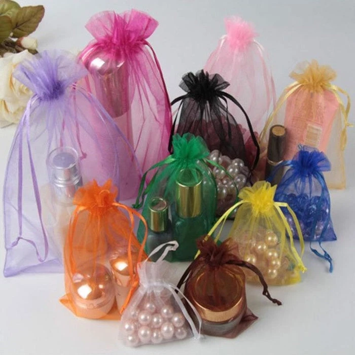 HIER_5350 10 Pack | 6"x15" Silver Organza Drawstring Party Favor Wine Gift Bags 7 HIER_5350 10 Pack | 6"x15" Silver Organza Drawstring Party Favor Wine Gift Bags