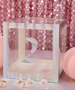 HIER_5150 4 Pack - 5" Iridescent Number Stickers Banner, Customizable Stick On Numbers - 2 Table Numbers