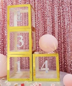 HIER_5150 4 Pack - 5" Iridescent Number Stickers Banner, Customizable Stick On Numbers - 2 Table Numbers 27 HIER_5150 4 Pack - 5