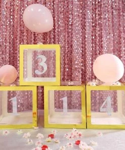 HIER_5150 4 Pack - 5" Iridescent Number Stickers Banner, Customizable Stick On Numbers - 2 Table Numbers 29 HIER_5150 4 Pack - 5