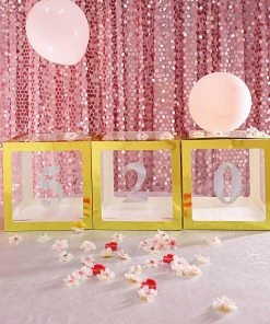 HIER_5150 4 Pack - 5" Iridescent Number Stickers Banner, Customizable Stick On Numbers - 2 Table Numbers 31 HIER_5150 4 Pack - 5