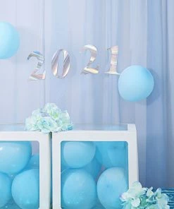 HIER_5150 4 Pack - 5" Iridescent Number Stickers Banner, Customizable Stick On Numbers - 2 Table Numbers 28 HIER_5150 4 Pack - 5