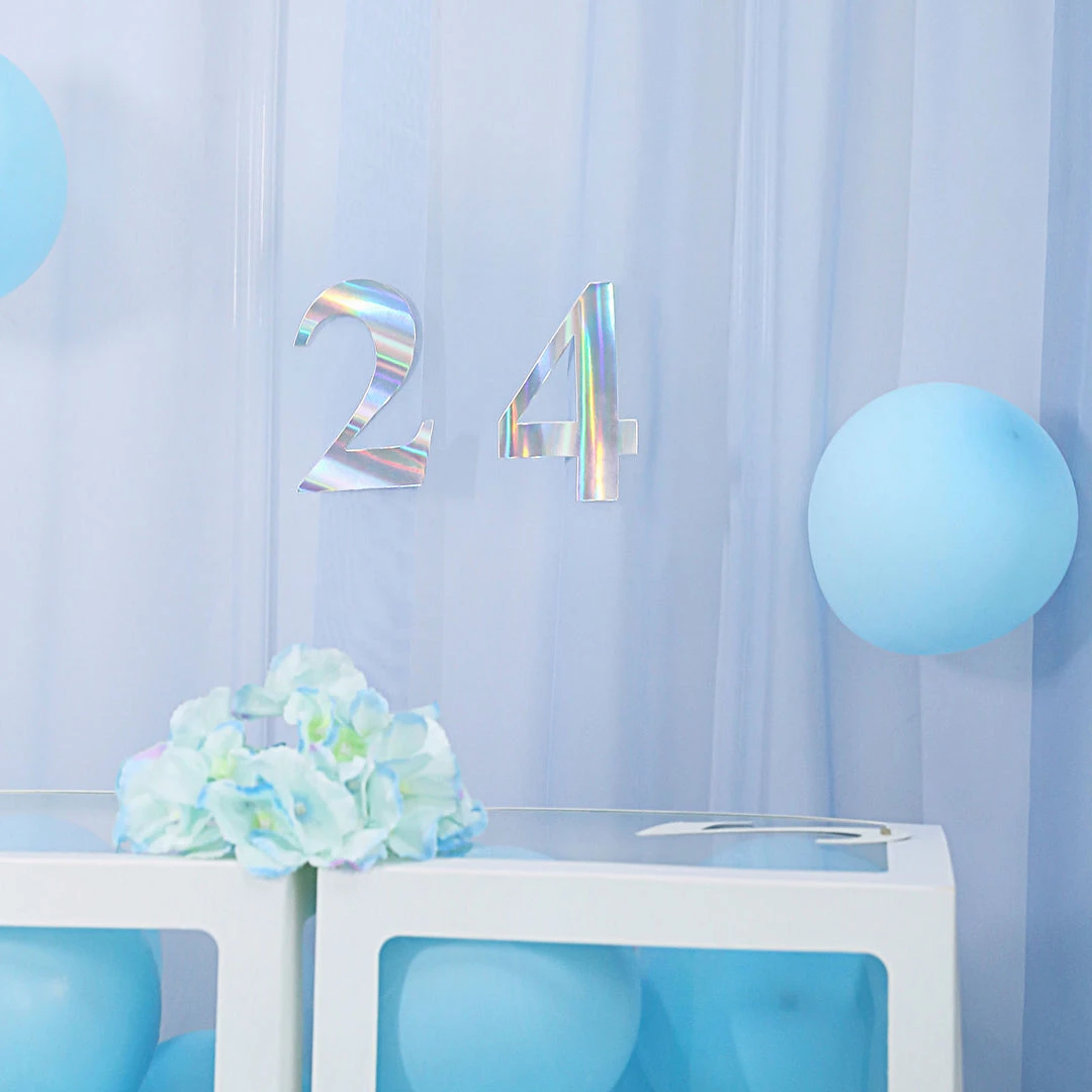 HIER_5150 4 Pack - 5" Iridescent Number Stickers Banner, Customizable Stick On Numbers - 2 Table Numbers 13 HIER_5150 4 Pack - 5" Iridescent Number Stickers Banner, Customizable Stick On Numbers - 2 Table Numbers