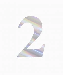 HIER_5150 4 Pack - 5" Iridescent Number Stickers Banner, Customizable Stick On Numbers - 2 Table Numbers 40 HIER_5150 4 Pack - 5