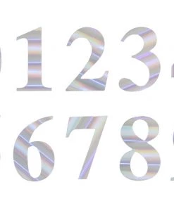 HIER_5150 Table Numbers 4 Pack - 5" Iridescent Number Stickers Banner, Customizable Stick On Numbers - 7 26 HIER_5150 Table Numbers 4 Pack - 5