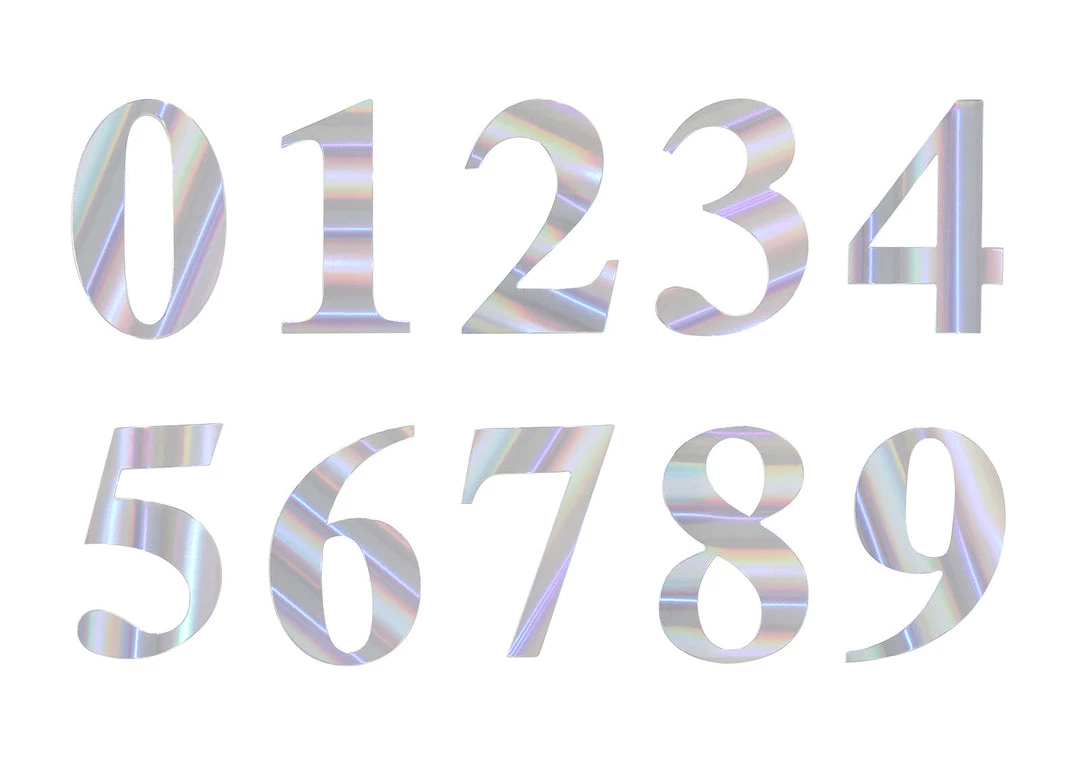 HIER_5150 Table Numbers 4 Pack - 5" Iridescent Number Stickers Banner, Customizable Stick On Numbers - 7 6 HIER_5150 Table Numbers 4 Pack - 5" Iridescent Number Stickers Banner, Customizable Stick On Numbers - 7