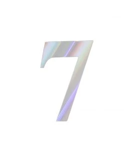 HIER_5150 Table Numbers 4 Pack - 5" Iridescent Number Stickers Banner, Customizable Stick On Numbers - 7 40 HIER_5150 Table Numbers 4 Pack - 5