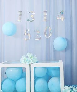 HIER_5150 4 Pack - 5" Iridescent Number Stickers Banner, Customizable Stick On Numbers - 8 32 HIER_5150 4 Pack - 5