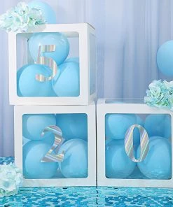 HIER_5150 4 Pack - 5" Iridescent Number Stickers Banner, Customizable Stick On Numbers - 8 35 HIER_5150 4 Pack - 5