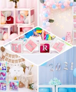 HIER_5150 4 Pack - 5" Iridescent Alphabet Stickers Banner, Customizable Stick On Letters - P 30 HIER_5150 4 Pack - 5