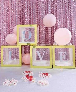 HIER_5150 4 Pack - 5" Iridescent Alphabet Stickers Banner, Customizable Stick On Letters - P 47 HIER_5150 4 Pack - 5