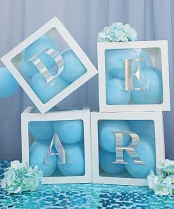 HIER_5150 4 Pack - 5" Iridescent Alphabet Stickers Banner, Customizable Stick On Letters - P 41 HIER_5150 4 Pack - 5