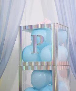 HIER_5150 4 Pack - 5" Iridescent Alphabet Stickers Banner, Customizable Stick On Letters - P 27 HIER_5150 4 Pack - 5