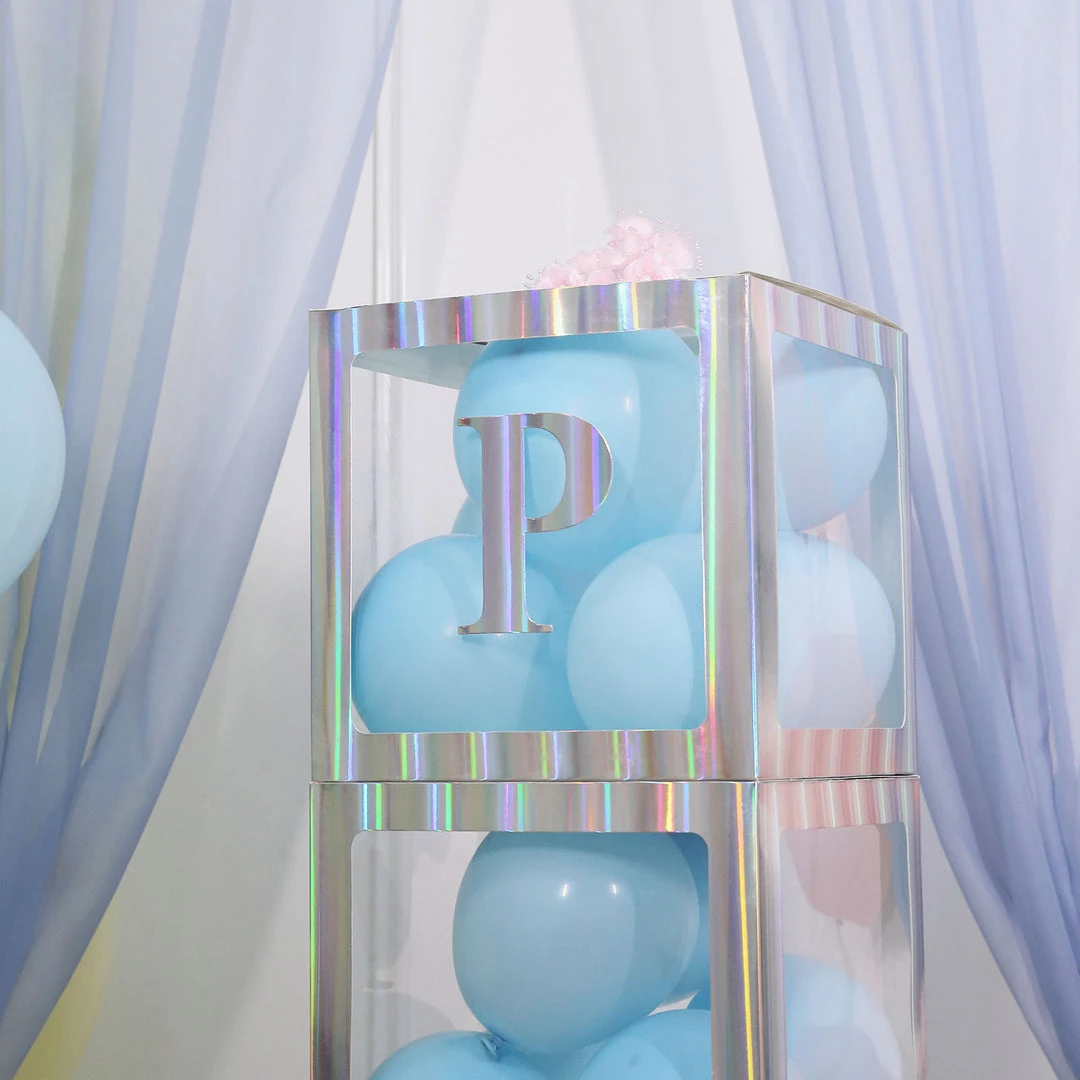 HIER_5150 4 Pack - 5" Iridescent Alphabet Stickers Banner, Customizable Stick On Letters - P 2 HIER_5150 4 Pack - 5" Iridescent Alphabet Stickers Banner, Customizable Stick On Letters - P