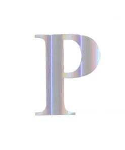 HIER_5150 4 Pack - 5" Iridescent Alphabet Stickers Banner, Customizable Stick On Letters - P 51 HIER_5150 4 Pack - 5