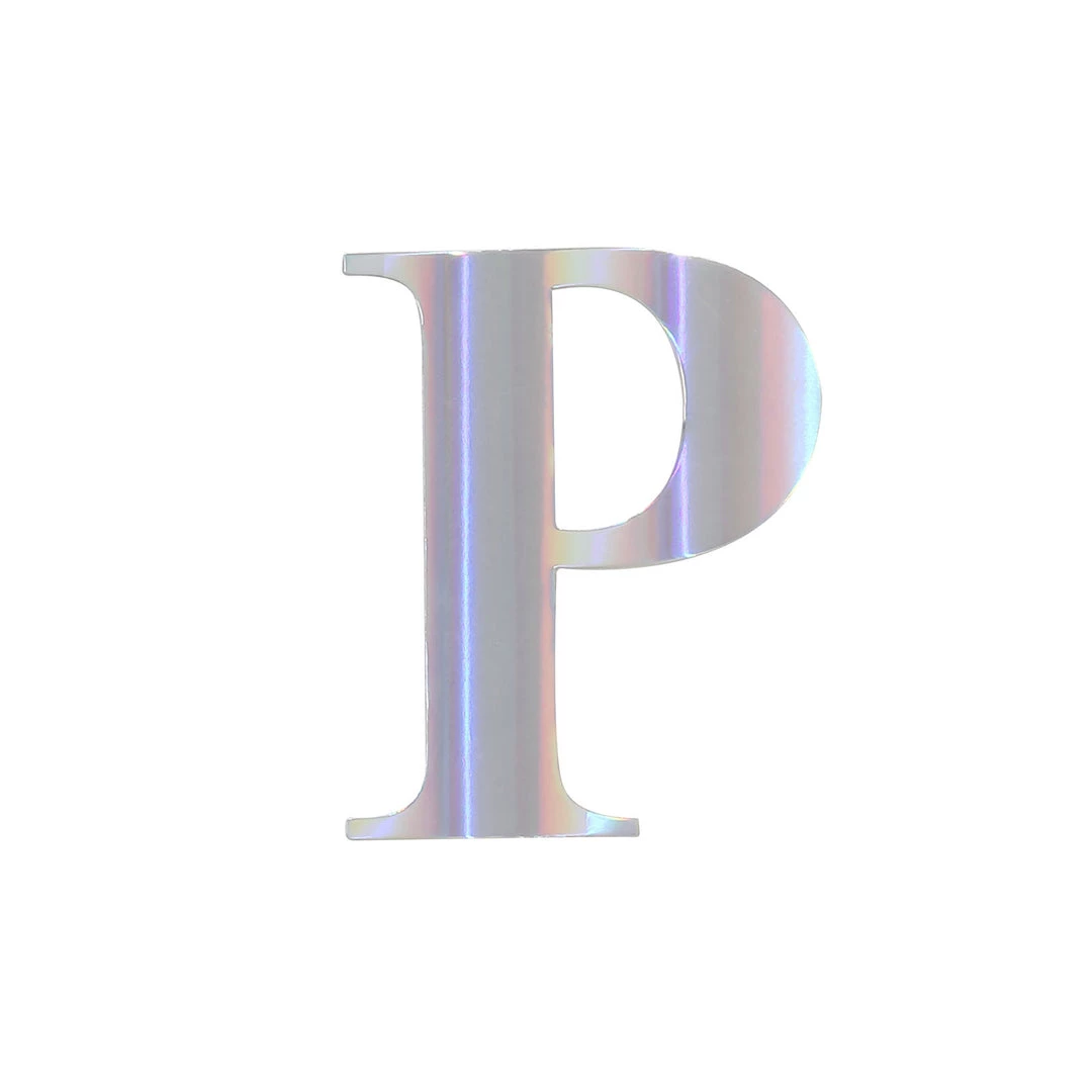 HIER_5150 4 Pack - 5" Iridescent Alphabet Stickers Banner, Customizable Stick On Letters - P 26 HIER_5150 4 Pack - 5" Iridescent Alphabet Stickers Banner, Customizable Stick On Letters - P
