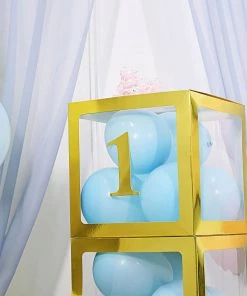 HIER_5150 Table Numbers 4 Pack - 5" Metallic Gold Number Stickers Banner, Customizable Stick On Gold Numbers - 1