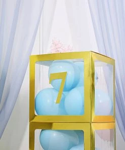 HIER_5150 4 Pack - 5" Metallic Gold Number Stickers Banner, Customizable Stick On Gold Numbers - 7