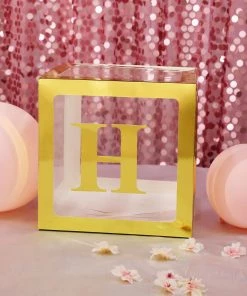 HIER_5150 4 Pack - 5" Metallic Gold Alphabet Stickers Banner, Customizable Stick On Gold Letters - H