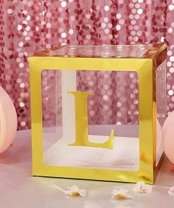 HIER_5150 Party Balloons & Accessories 4 Pack - 5" Metallic Gold Alphabet Stickers Banner, Customizable Stick On Gold Letters - L