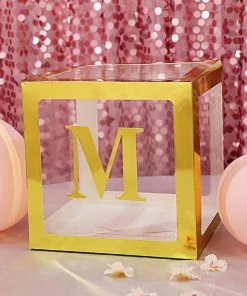 HIER_5150 Party Balloons & Accessories 4 Pack - 5" Metallic Gold Alphabet Stickers Banner, Customizable Stick On Gold Letters - M