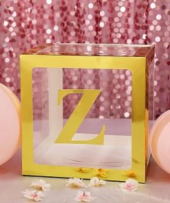 HIER_5150 Party Balloons & Accessories 4 Pack - 5" Metallic Gold Alphabet Stickers Banner, Customizable Stick On Gold Letters - Z