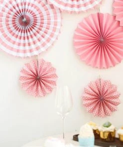 HIER_3300 Tabletop Decor Set Of 6 | Pink Paper Fan Decorations | Paper Pinwheels Wall Hanging Decorations Party Backdrop Kit | 8" | 12" | 16" 23 HIER_3300 Tabletop Decor Set Of 6 | Pink Paper Fan Decorations | Paper Pinwheels Wall Hanging Decorations Party Backdrop Kit | 8