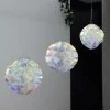 HIER_3300 3 Pack | 3-D Honeycomb Hanging Decorations | Iridescent Honeycomb Party Fan Decorations | 6"/8"/10" Tabletop Decor