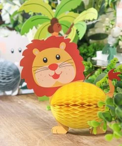HIER_3610 3D Jungle Safari Animal Honeycomb Set, Baby Shower Party Table Decor Tissue Centerpieces Chargers & Centerpieces