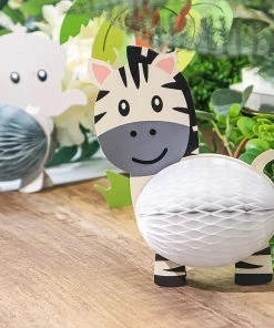 HIER_3610 3D Jungle Safari Animal Honeycomb Set, Baby Shower Party Table Decor Tissue Centerpieces Chargers & Centerpieces