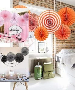 HIER_3300 Tabletop Decor Set Of 6 | Pink Paper Fan Decorations | Paper Pinwheels Wall Hanging Decorations Party Backdrop Kit | 8" | 12" | 16" 18 HIER_3300 Tabletop Decor Set Of 6 | Pink Paper Fan Decorations | Paper Pinwheels Wall Hanging Decorations Party Backdrop Kit | 8