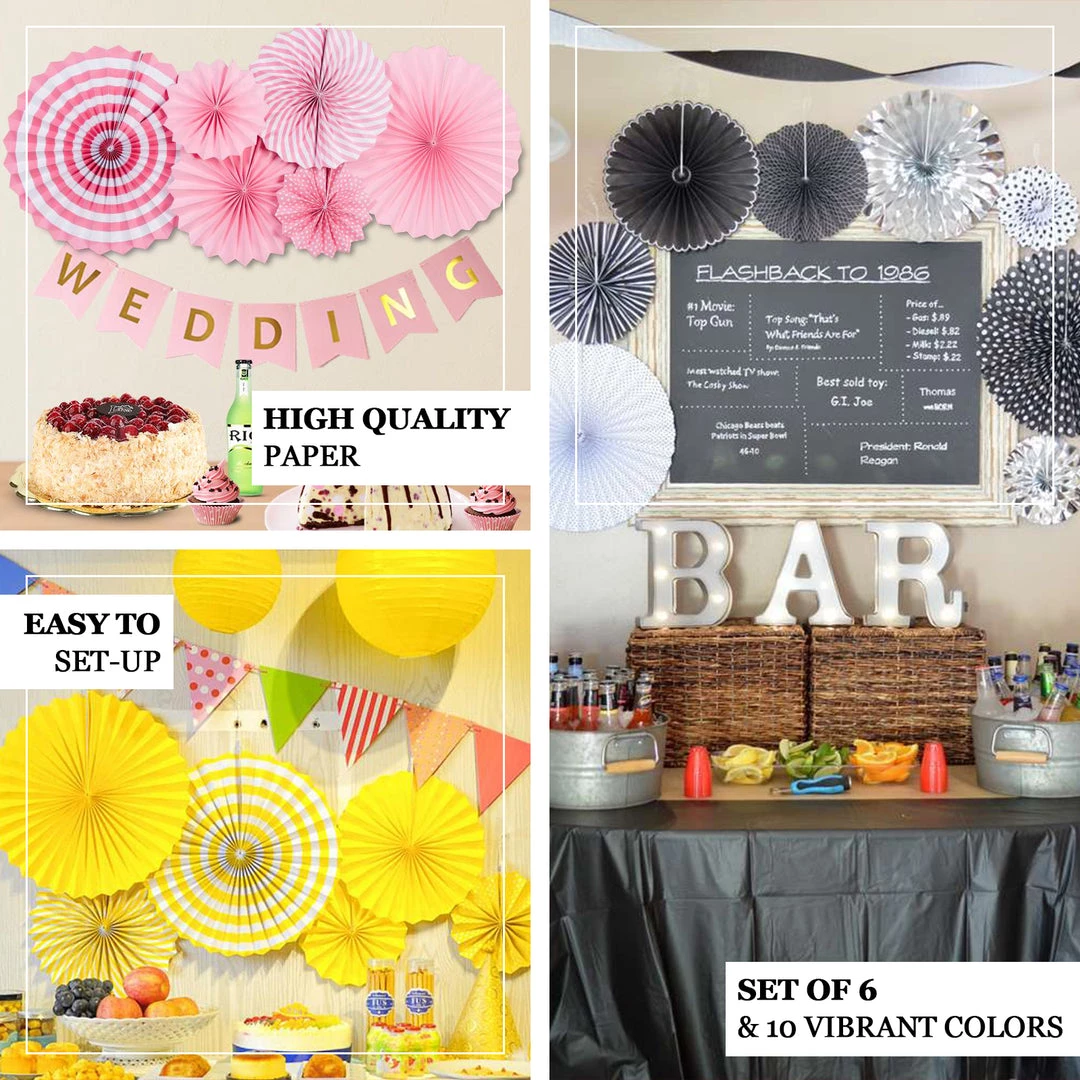 HIER_3300 Set Of 8 | Rose Gold | Gold Paper Fan Decorations | Paper Pinwheels Wall Hanging Decorations Party Backdrop Kit | 4" | 8" | 12" | 16" Tabletop Decor 4 HIER_3300 Set Of 8 | Rose Gold | Gold Paper Fan Decorations | Paper Pinwheels Wall Hanging Decorations Party Backdrop Kit | 4" | 8" | 12" | 16" Tabletop Decor