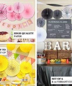 HIER_3300 Tabletop Decor Set Of 6 | Pink Paper Fan Decorations | Paper Pinwheels Wall Hanging Decorations Party Backdrop Kit | 8" | 12" | 16" 17 HIER_3300 Tabletop Decor Set Of 6 | Pink Paper Fan Decorations | Paper Pinwheels Wall Hanging Decorations Party Backdrop Kit | 8