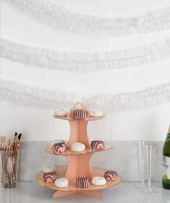 HIER_3300 Tabletop Decor 3 Rolls - 28FT White Paper Streamer | Crepe Paper Decoration