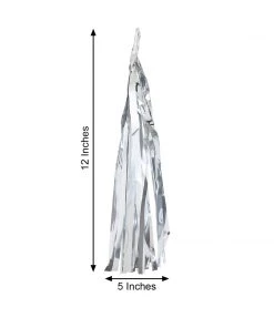 HIER_3300 5 PCS Pre-Tied Metallic Foil Fringe Tassel Garland, Tinsel Curtain For Photo Backdrop Party Decoration - Silver 15 HIER_3300 5 PCS Pre-Tied Metallic Foil Fringe Tassel Garland, Tinsel Curtain For Photo Backdrop Party Decoration - Silver