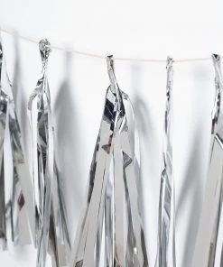 HIER_3300 5 PCS Pre-Tied Metallic Foil Fringe Tassel Garland, Tinsel Curtain For Photo Backdrop Party Decoration - Silver 23 HIER_3300 5 PCS Pre-Tied Metallic Foil Fringe Tassel Garland, Tinsel Curtain For Photo Backdrop Party Decoration - Silver