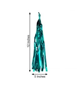 HIER_3300 5 PCS Pre-Tied Metallic Foil Fringe Tassel Garland, Tinsel Curtain For Photo Backdrop Party Decoration - Turquoise 15 HIER_3300 5 PCS Pre-Tied Metallic Foil Fringe Tassel Garland, Tinsel Curtain For Photo Backdrop Party Decoration - Turquoise