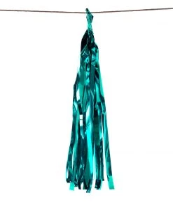 HIER_3300 5 PCS Pre-Tied Metallic Foil Fringe Tassel Garland, Tinsel Curtain For Photo Backdrop Party Decoration - Turquoise 25 HIER_3300 5 PCS Pre-Tied Metallic Foil Fringe Tassel Garland, Tinsel Curtain For Photo Backdrop Party Decoration - Turquoise