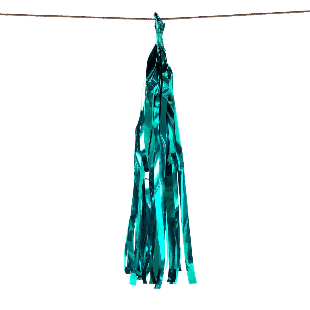 HIER_3300 5 PCS Pre-Tied Metallic Foil Fringe Tassel Garland, Tinsel Curtain For Photo Backdrop Party Decoration - Turquoise 13 HIER_3300 5 PCS Pre-Tied Metallic Foil Fringe Tassel Garland, Tinsel Curtain For Photo Backdrop Party Decoration - Turquoise