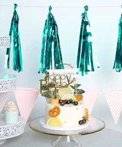 HIER_3300 5 PCS Pre-Tied Metallic Foil Fringe Tassel Garland, Tinsel Curtain For Photo Backdrop Party Decoration - Turquoise 18 HIER_3300 5 PCS Pre-Tied Metallic Foil Fringe Tassel Garland, Tinsel Curtain For Photo Backdrop Party Decoration - Turquoise