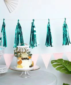 HIER_3300 5 PCS Pre-Tied Metallic Foil Fringe Tassel Garland, Tinsel Curtain For Photo Backdrop Party Decoration - Turquoise 19 HIER_3300 5 PCS Pre-Tied Metallic Foil Fringe Tassel Garland, Tinsel Curtain For Photo Backdrop Party Decoration - Turquoise