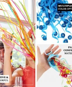 HIER_3300 5 Pack - Blue Hand Throw Streamers, Paper Streamers Confetti Popper For Gender Reveal