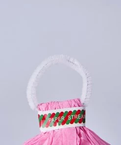 HIER_3300 5 Pack - Pink Hand Throw Streamers, Paper Streamers Confetti Popper For Gender Reveal Tabletop Decor