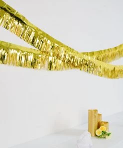 HIER_3300 16ft Metallic Gold Foil Tassel Fringe Backdrop Banner, Tinsel Garland Decor Big Event Backdrops & Décor 27 HIER_3300 16ft Metallic Gold Foil Tassel Fringe Backdrop Banner, Tinsel Garland Decor Big Event Backdrops & Décor