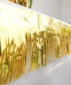HIER_3300 16ft Metallic Gold Foil Tassel Fringe Backdrop Banner, Tinsel Garland Decor Big Event Backdrops & Décor 21 HIER_3300 16ft Metallic Gold Foil Tassel Fringe Backdrop Banner, Tinsel Garland Decor Big Event Backdrops & Décor