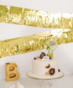 HIER_3300 16ft Metallic Gold Foil Tassel Fringe Backdrop Banner, Tinsel Garland Decor Big Event Backdrops & Décor 24 HIER_3300 16ft Metallic Gold Foil Tassel Fringe Backdrop Banner, Tinsel Garland Decor Big Event Backdrops & Décor