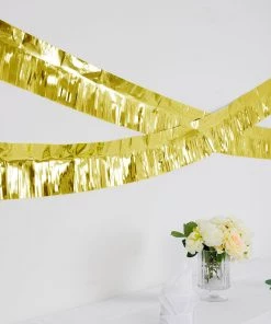 HIER_3300 16ft Metallic Gold Foil Tassel Fringe Backdrop Banner, Tinsel Garland Decor Big Event Backdrops & Décor 25 HIER_3300 16ft Metallic Gold Foil Tassel Fringe Backdrop Banner, Tinsel Garland Decor Big Event Backdrops & Décor